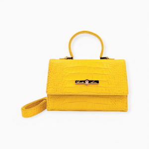 SheBug ~Top Handle Bag w/Shoulder Strap in Lemonade with pink gem
